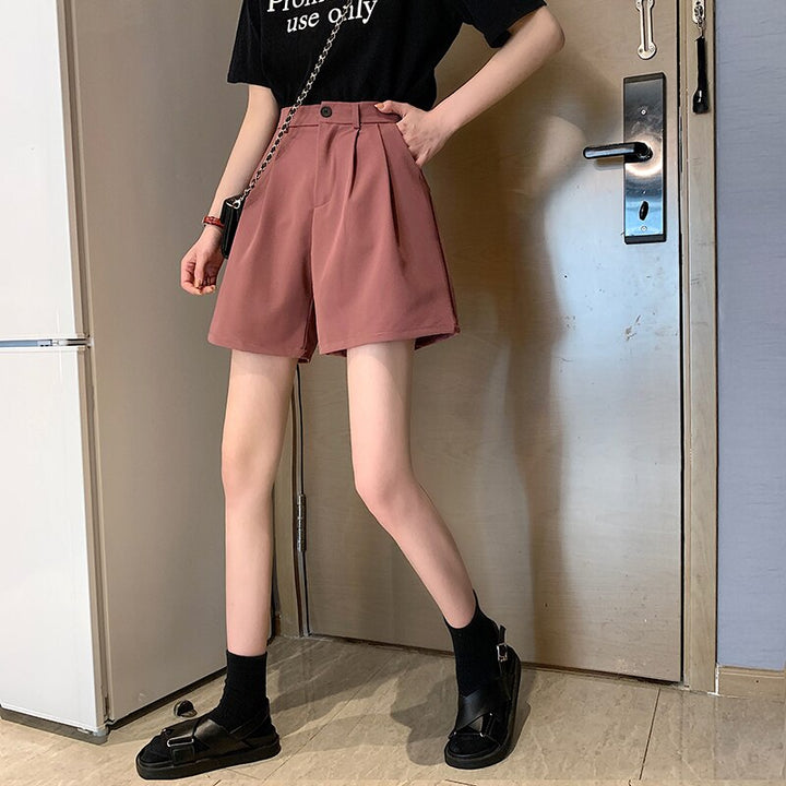 High-Waist Shorts With Pleated Details And Wide Legs