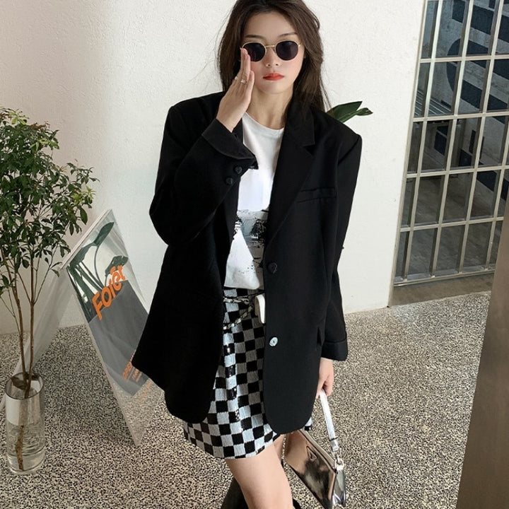Blazer With Pockets And Notched Collar