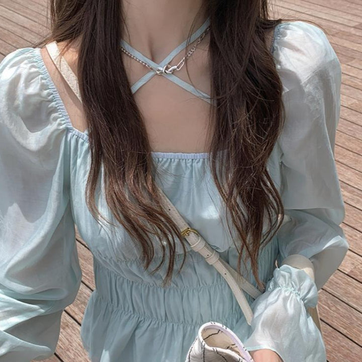 Draped Blouse With Straps