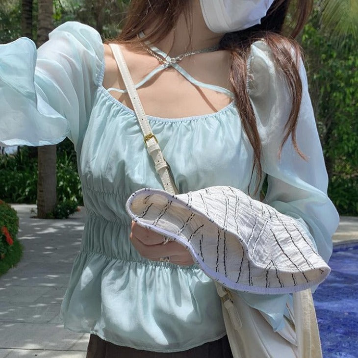 Draped Blouse With Straps