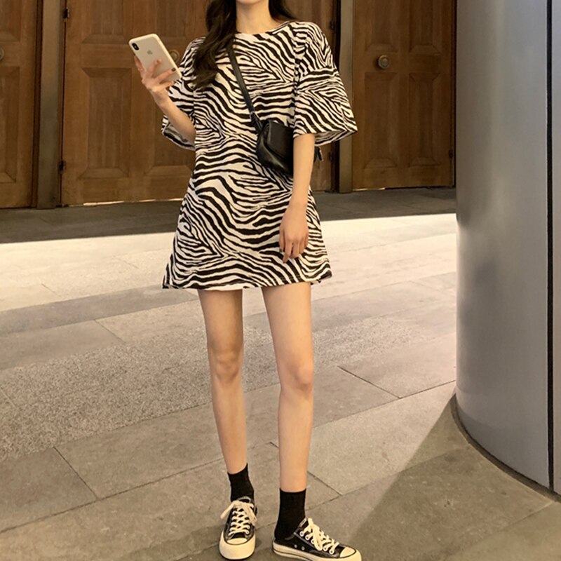 Long T-Shirt/Dress With Zebra Print (M to 4XL!)