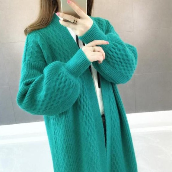 Knitted Sweater With Lantern Sleeves