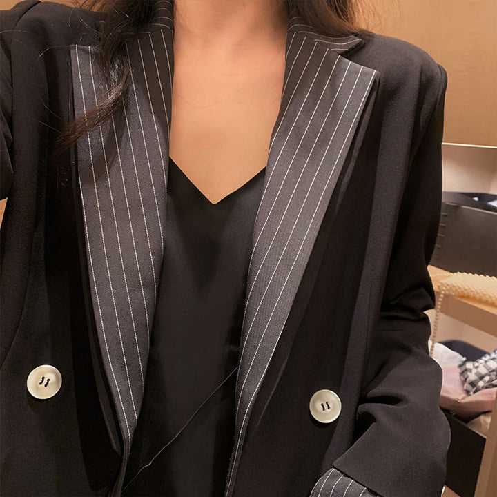 Two-Layered Blazer With Pinstripes