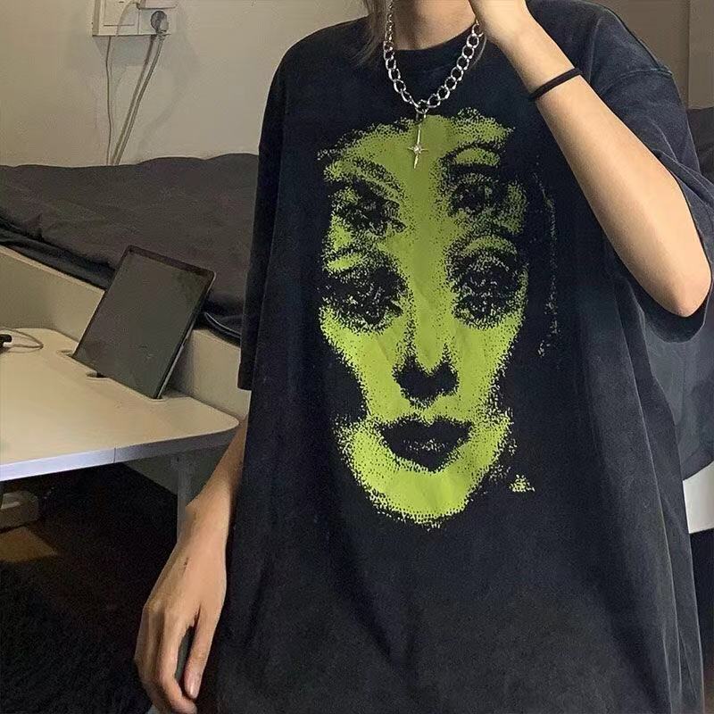 T-Shirt With Woman Face Print (S-4XL!)