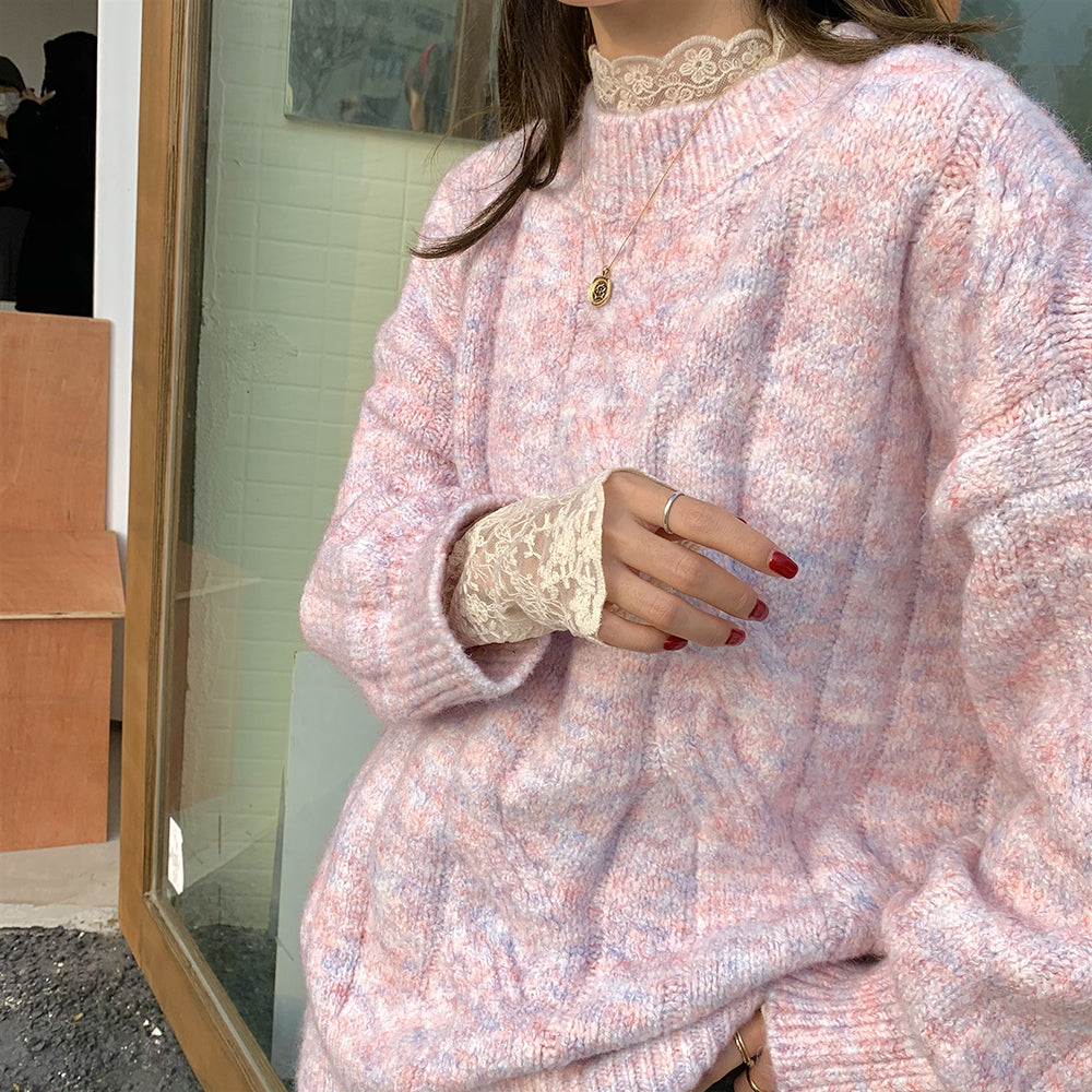 Knit Sweater With O-Neck