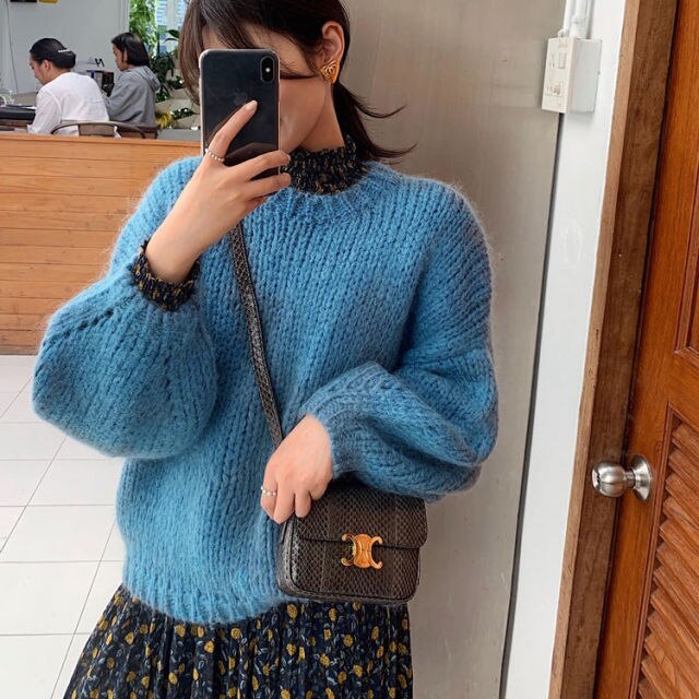 Knitted Pullover With Wide Sleeves