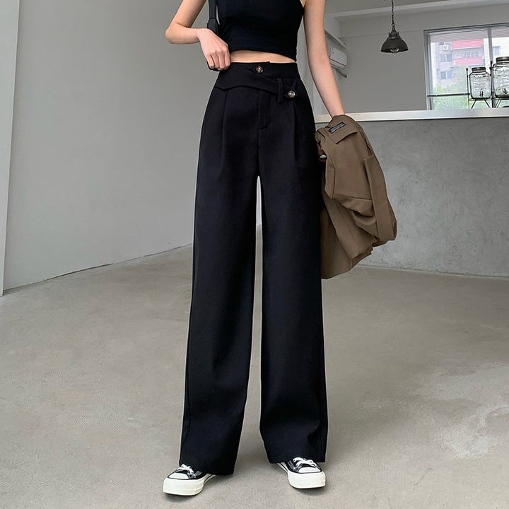 High-Waisted Pants With Loose Fit