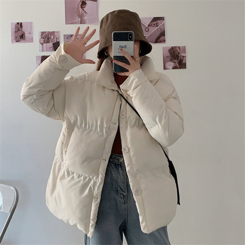 Button-Down Winter Jacket With Pockets