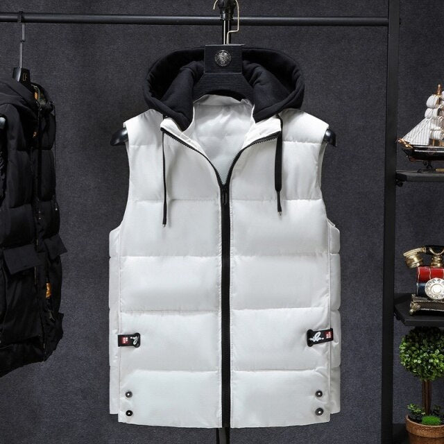 Zip-Up Vest With Hood And Drawstring