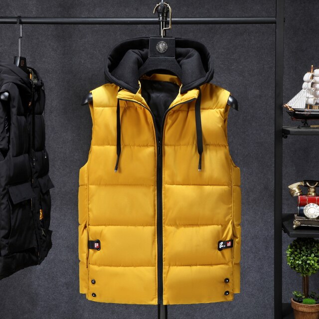 Zip-Up Vest With Hood And Drawstring