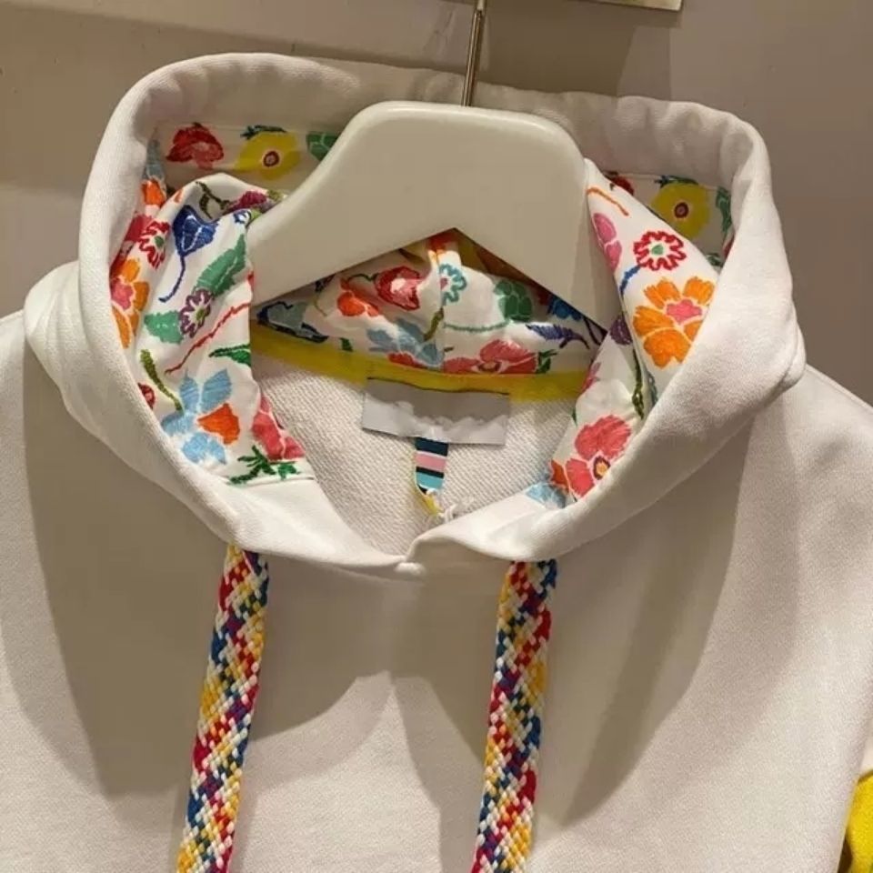 Hoodie With Colorful Pocket And Sleeves