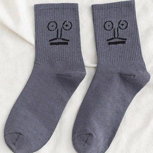 Socks With Funny Face Print