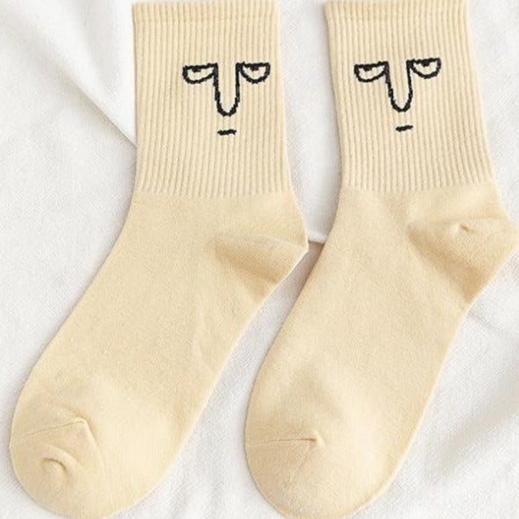 Socks With Funny Face Print