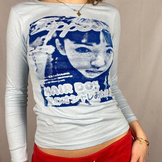 "Zipper" Longsleeved Shirt With Girl Print