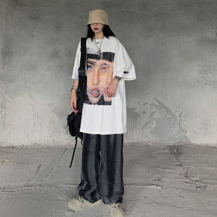 Long T-Shirt With Face Print