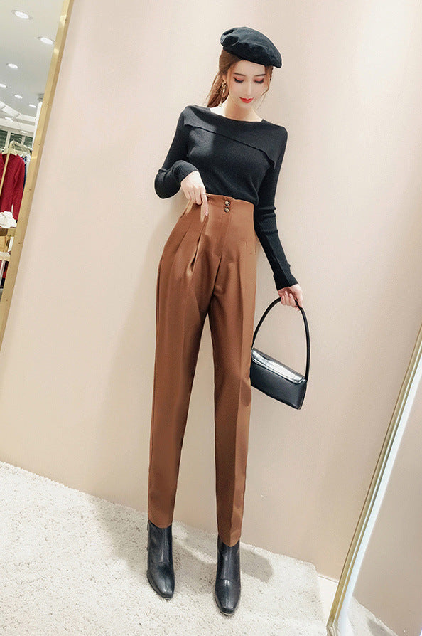 High-Waisted Office Pants With Slim Fit