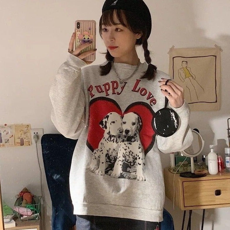 "Puppy Love" Sweater With Dog Print