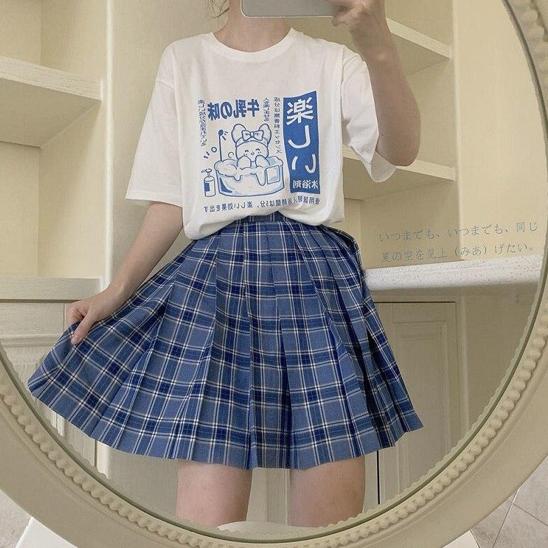 Tee With Japanese Lettering And Print