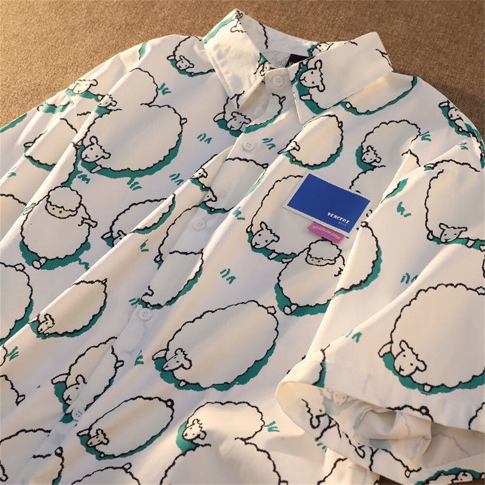 Button-Down Shirt With Sheep Print