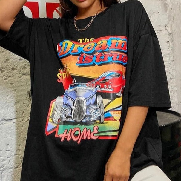 "The Dream Is True" Tee With Car Print