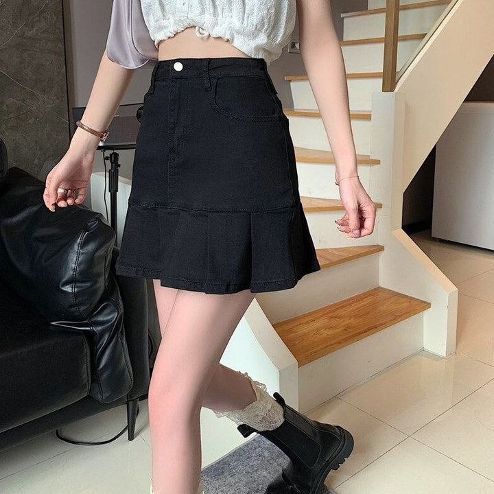 Mini Skirt With Pleated Hem