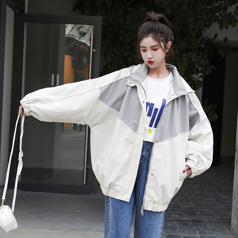 Hooded Colorblock Windbreaker With Pockets