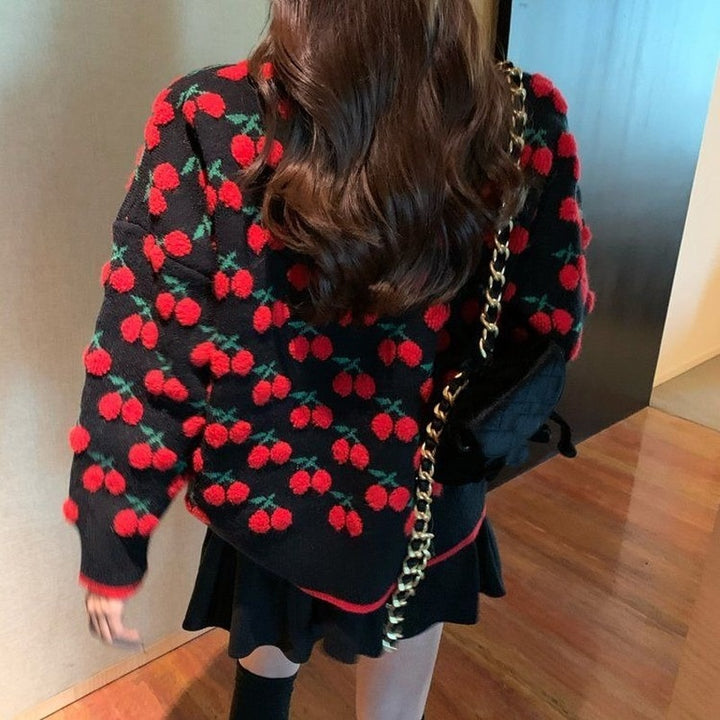 Sweater With Cherry Pattern