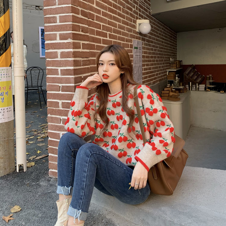 Sweater With Cherry Pattern