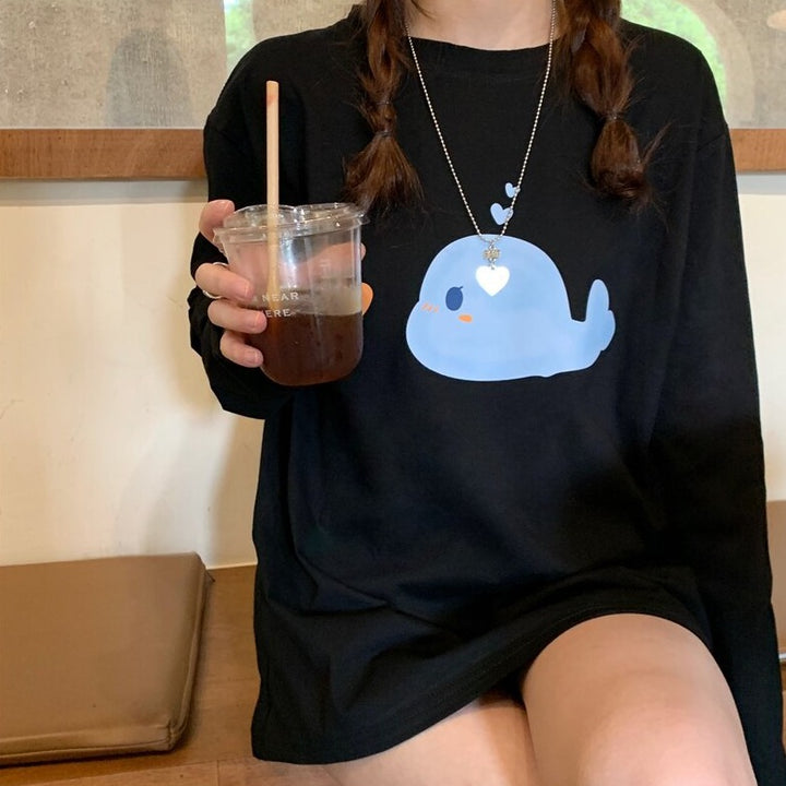 Sweatshirt With Whale Print