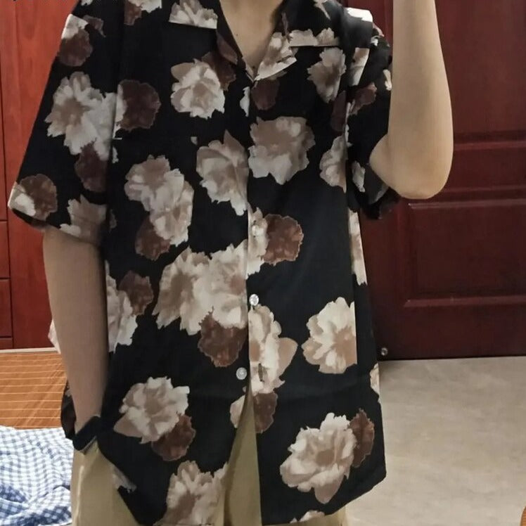Button-Down Blouse With Floral Pattern