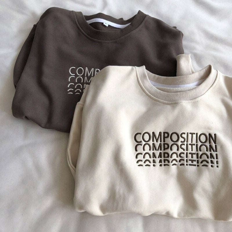 "COMPOSITION" Sweatshirt With Round Neck
