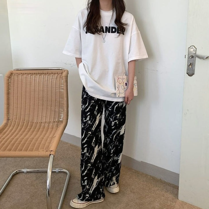 Loose-Fitting Pants With Tie-Dye Pattern