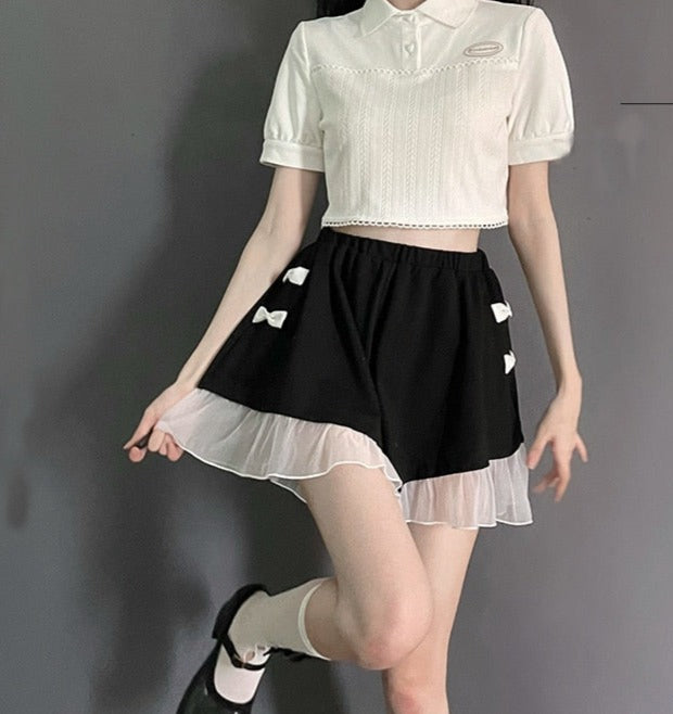 High-Waisted Skirt With Laced Hem