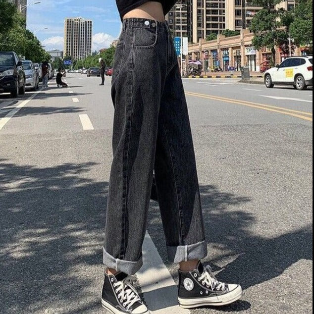 Pants With Straight Cut And High Waist