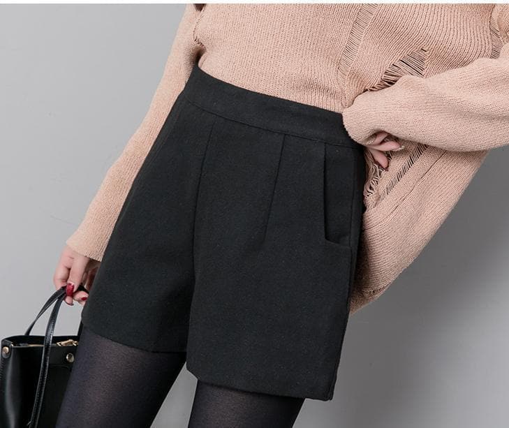 Casual Black Shorts - Asian Fashion Lianox