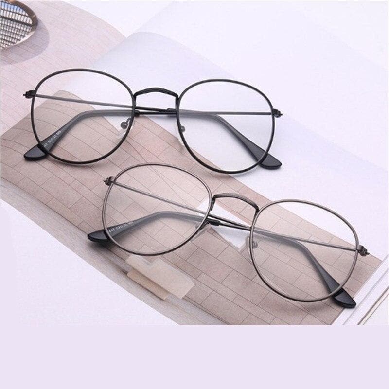 Oval Frame Glasses - Asian Fashion Lianox